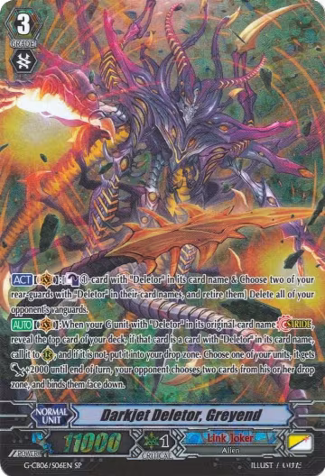 Darkjet Deletor, Greyend (SP) (G-CB06/S06EN), G-CB06: Rondeau of Chaos and Salvation — Vanguard card price