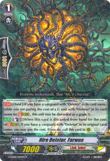 Hire Deletor, Farwon (G-CB06/029EN), G-CB06: Rondeau of Chaos and Salvation — Vanguard card price