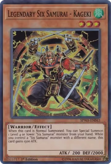 Legendary Six Samurai - Kageki (SPWA-EN043), Spirit Warriors — Yu-Gi-Oh! card price