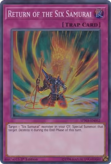 Return of the Six Samurai (SPWA-EN052), Spirit Warriors — Yu-Gi-Oh! card price