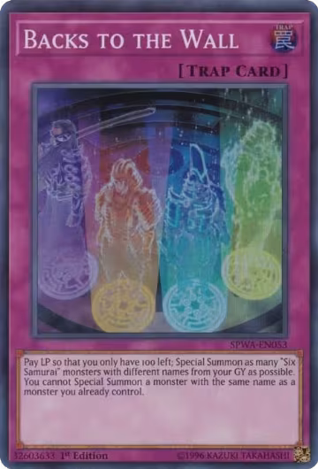 Backs to the Wall (SPWA-EN053), Spirit Warriors — Yu-Gi-Oh! card price