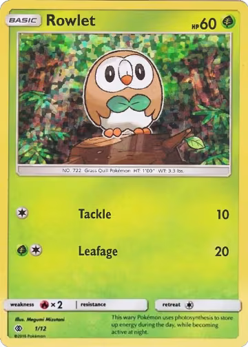 Rowlet - 1/12 (001/012), McDonald's Promos 2017 — Pokémon card price