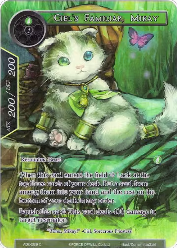 Ciel's Familiar, Mikay (Full Art) (ADK-089), Advent of the Demon King — Force of Will card price