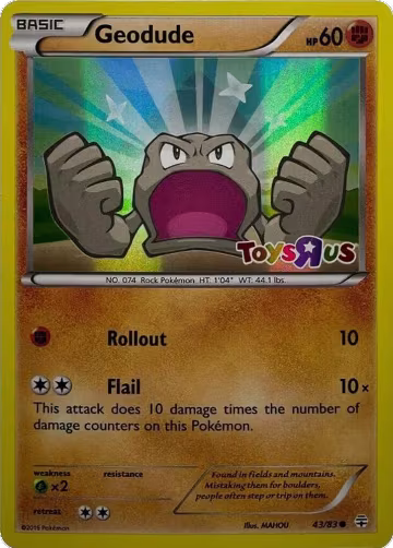 Geodude - 43/83 (Toys R Us Promo) (043/083), Miscellaneous Cards & Products — Pokémon card price