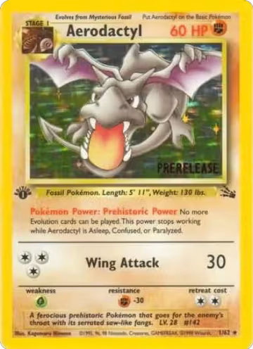 Aerodactyl (Prerelease) (01/62), WoTC Promo — Pokémon card price