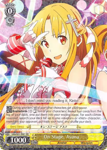 On Stage, Asuna (SAO/S51-E001 RR), Sword Art Online The Movie: -Ordinal Scale- — Weiß Schwarz card price