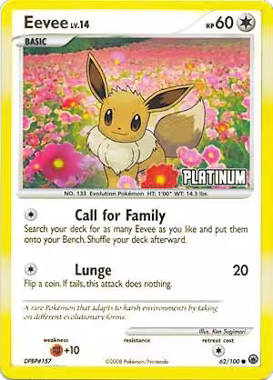 Eevee - 62/100 [Platinum] (062/100) — card price