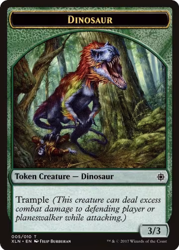 Dinosaur // Treasure (009) Double-Sided Token (5 // 9), Ixalan — Magic card price
