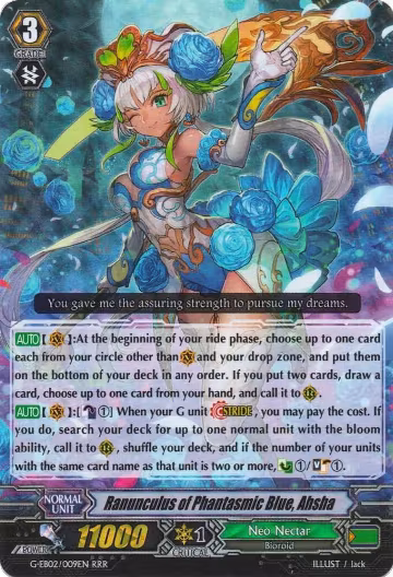Ranunculus of Phantasmic Blue, Ahsha (G-EB02/009EN), G-EB02: The AWAKENING ZOO — Vanguard card price