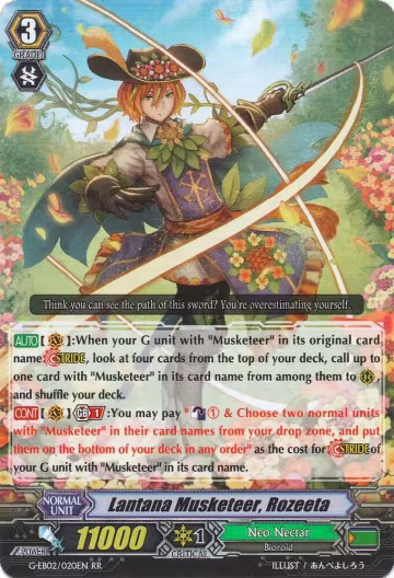 Lantana Musketeer, Rozeeta (G-EB02/020EN), G-EB02: The AWAKENING ZOO — Vanguard card price