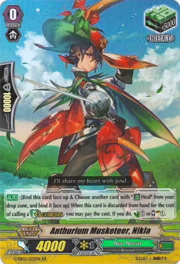 Anthurium Musketeer, Nikla (G-EB02/022EN), G-EB02: The AWAKENING ZOO — Vanguard card price