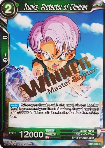Trunks, Protector of Children (Winner Stamped) (BT1-069), Tournament Promotion Cards — DB Super card price