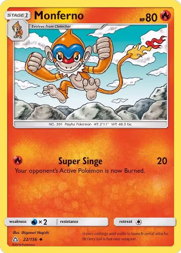 Monferno (22/156), SM - Ultra Prism — Pokémon card price