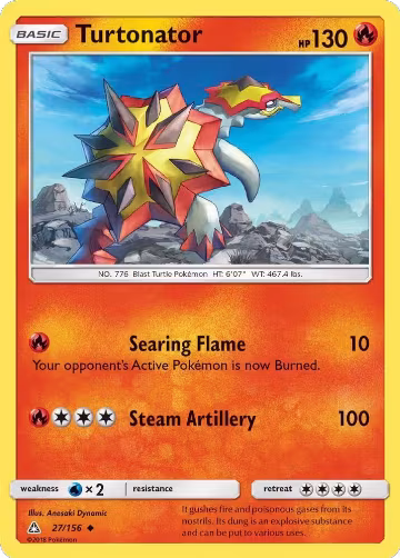 Turtonator (27/156), SM - Ultra Prism — Pokémon card price