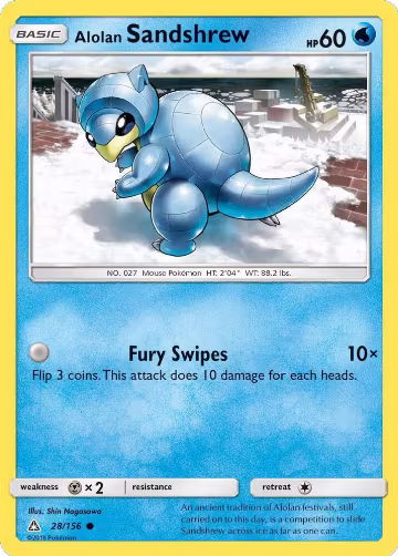 Alolan Sandshrew (28/156), SM - Ultra Prism — Pokémon card price
