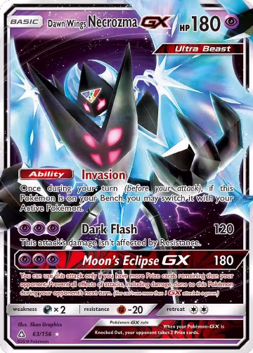 Dawn Wings Necrozma GX (63/156), SM - Ultra Prism — Pokémon card price