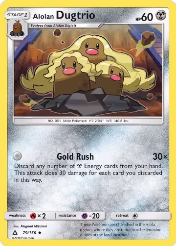 Alolan Dugtrio (79/156), SM - Ultra Prism — Pokémon card price