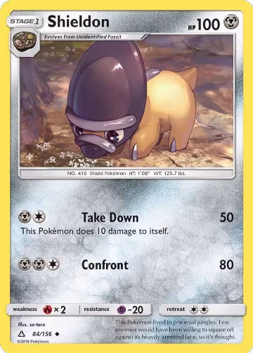 Shieldon (84/156), SM - Ultra Prism — Pokémon card price