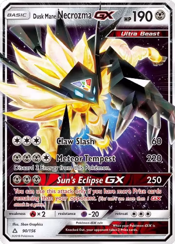 Dusk Mane Necrozma GX (90/156), SM - Ultra Prism — Pokémon card price
