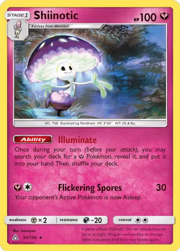 Shiinotic (93/156), SM - Ultra Prism — Pokémon card price