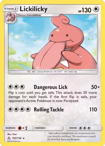 Lickilicky (103/156), SM - Ultra Prism — Pokémon card price