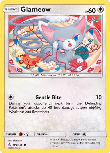 Glameow (108/156), SM - Ultra Prism — Pokémon card price