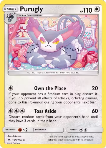 Purugly (109/156), SM - Ultra Prism — Pokémon card price