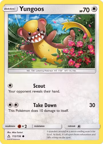 Yungoos (112/156), SM - Ultra Prism — Pokémon card price