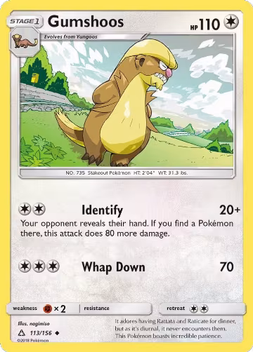 Gumshoos (113/156), SM - Ultra Prism — Pokémon card price