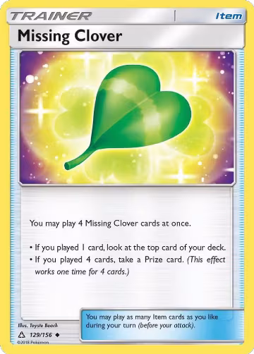 Missing Clover (129/156), SM - Ultra Prism — Pokémon card price