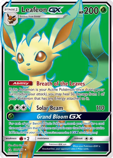 Leafeon GX (Full Art) (139/156), SM - Ultra Prism — Pokémon card price