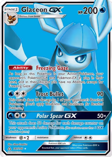 Glaceon GX (Full Art) (141/156), SM - Ultra Prism — Pokémon card price