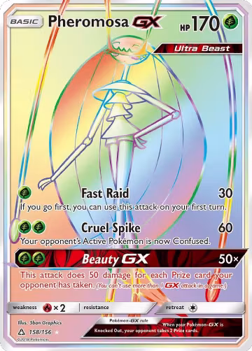 Pheromosa GX (Secret Rare) (158/156), SM - Ultra Prism — Pokémon card price