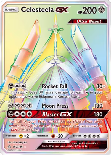 Celesteela GX (Secret Rare) (162/156), SM - Ultra Prism — Pokémon card price