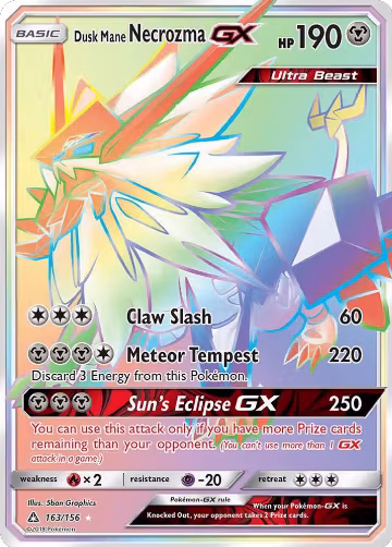 Dusk Mane Necrozma GX (Secret Rare) (163/156), SM - Ultra Prism — Pokémon card price