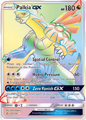 Palkia GX (Secret Rare) (165/156), SM - Ultra Prism — Pokémon card price