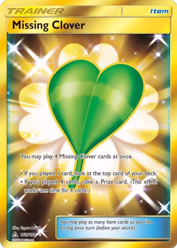Missing Clover (Secret Rare) (168/156), SM - Ultra Prism — Pokémon card price