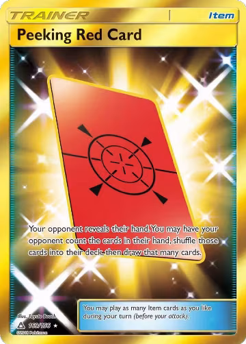 Peeking Red Card (Secret Rare) (169/156), SM - Ultra Prism — Pokémon card price