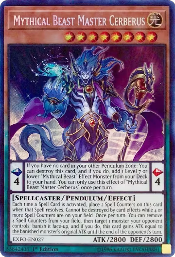Mythical Beast Master Cerberus (EXFO-EN027), Extreme Force — Yu-Gi-Oh! card price