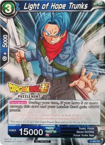 Light of Hope Trunks (Puzzle Hunt) (P-005), Tournament Promotion Cards — DB Super card price