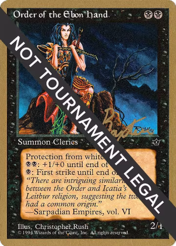 Order of the Ebon Hand (Rush) - 1996 George Baxter (FEM), World Championship Decks — Magic card price