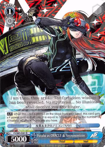 Futaba as ORACLE & Necronomicon (P5/S45-E081 R), Persona 5 — Weiß Schwarz card price