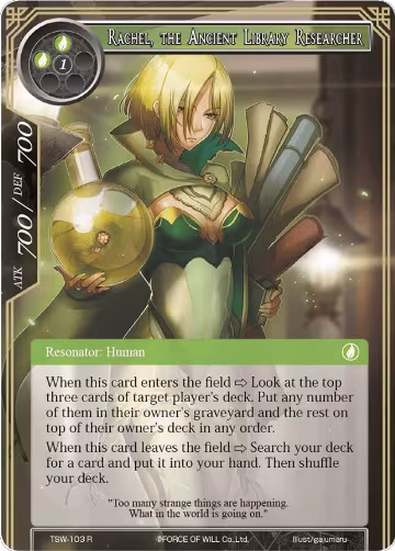 Rachel, the Ancient Library Researcher (TSW-103), The Time Spinning Witch — Force of Will card price