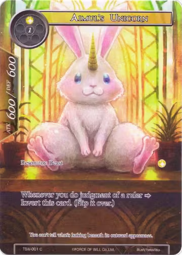 Aimul's Unicorn // Aimul's Twisted Beast (Full Art) (TSW-001), The Time Spinning Witch — Force of Will card price