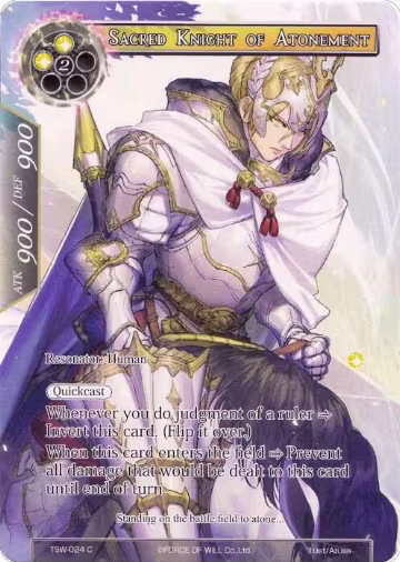 Sacred Knight of Atonement // Dark Knight of Conviction (Full Art) (TSW-024), The Time Spinning Witch — Force of Will card price
