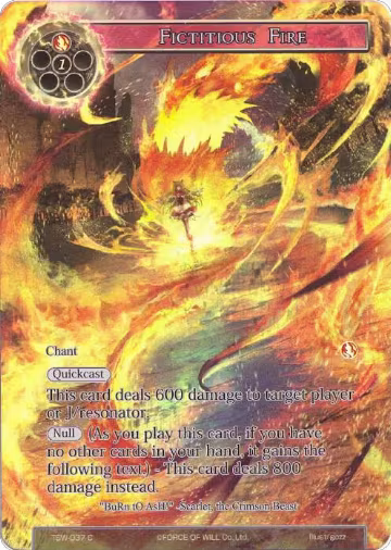 Fictitious Fire (Full Art) (TSW-037), The Time Spinning Witch — Force of Will card price