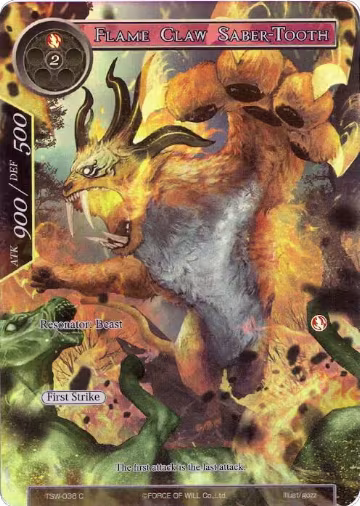 Flame Claw Saber-Tooth (Full Art) (TSW-038), The Time Spinning Witch — Force of Will card price