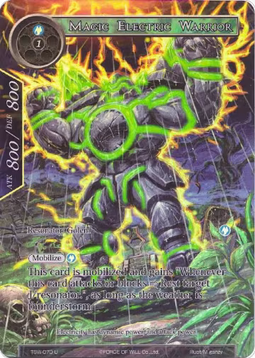 Magic Electric Warrior (Full Art) (TSW-070), The Time Spinning Witch — Force of Will card price