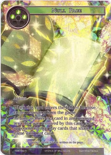 Null Page (Full Art) (TSW-100), The Time Spinning Witch — Force of Will card price