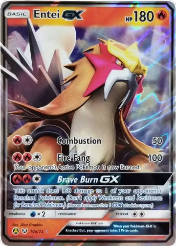 Entei GX - 10a/73 (010a/073), Alternate Art Promos — Pokémon card price